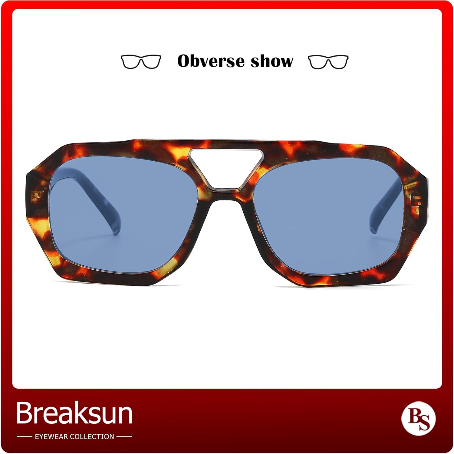 Retro Aviator Sunglasses for Women Men Trendy 70s Hexagonal Square Double Bridge Vintage Sun Glasses - Image 4