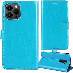 Stand Retro Flip Leather Case Protector Bumper For Invens NOTE 12P 6.56" Protection Phone Cover Skin Folio Wallet Magnetic (Blue)