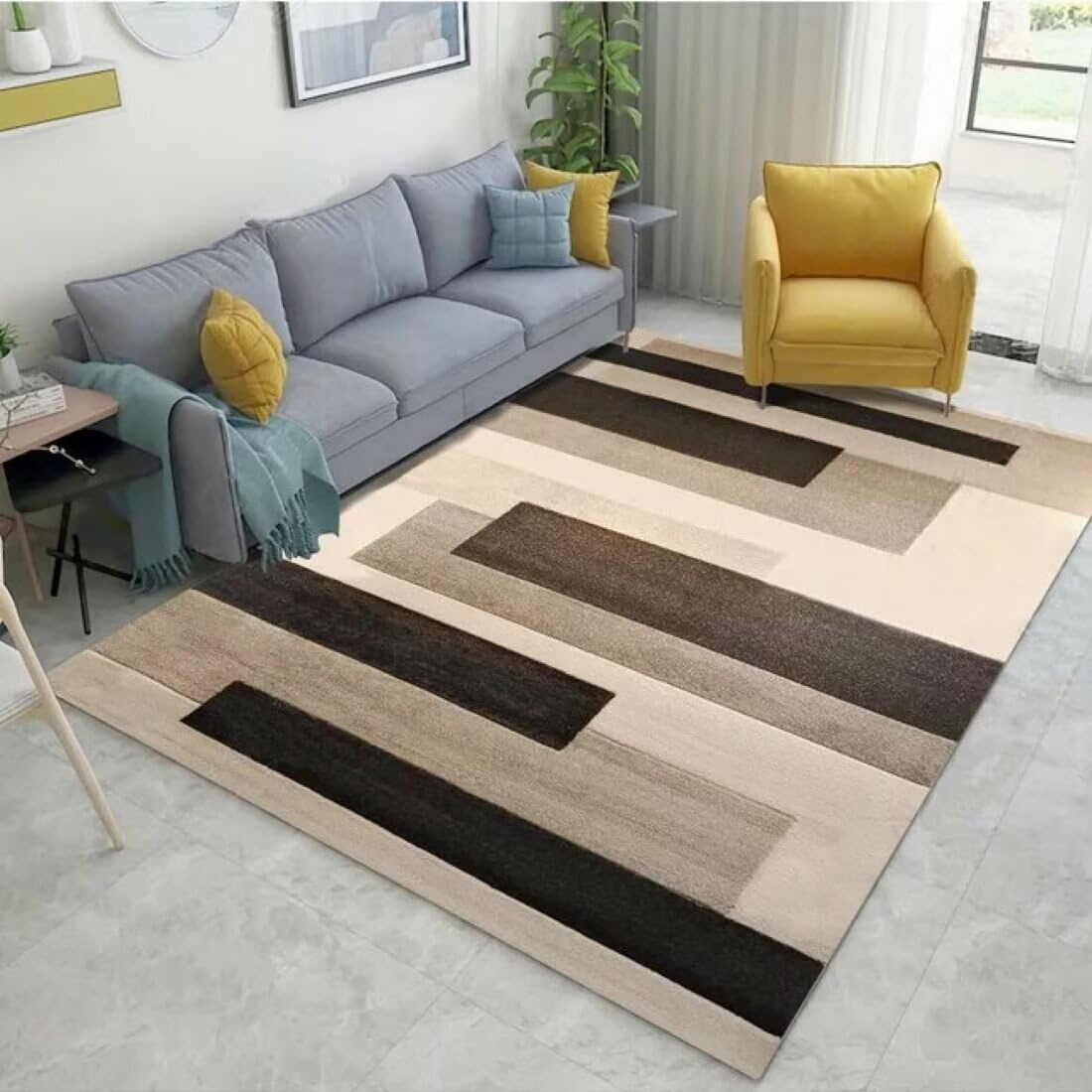 Tapis de salon géométrique pour créer un coin lecture cosy 50x70