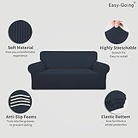 Vista 668 de Easy-Going - Funda elástica para sofá, 1 pieza, protector de muebles, suave, con parte inferior elástica, para niños, tela de jacquard de poliéster