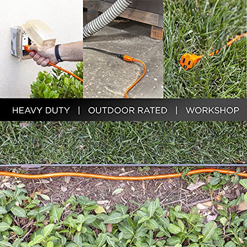 Ultrapro 100 Ft Extension Cord, Double Insulated, Grounded, Heavy Duty, 16 Gauge, General Purpose, Indoor/Outdoor Use, Ul Listed, Orange, 51923 #TOP5