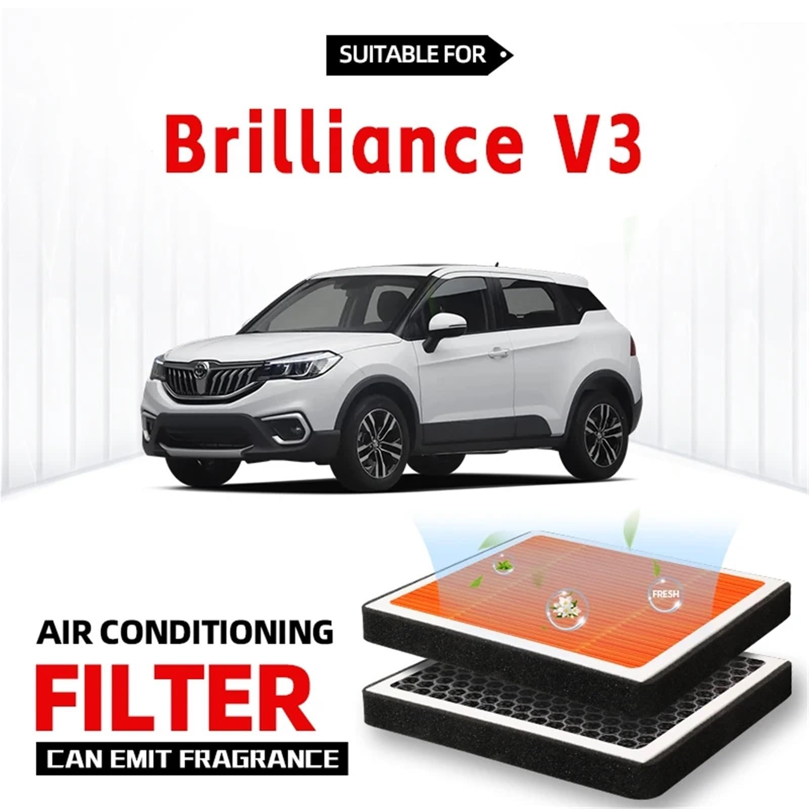 Filtro abitacolo Filtro abitacolo Fit For Brilliance V3 Filtro aria Filtro aria condizionata a carboni attivi con fragranza per purificare l'auto
