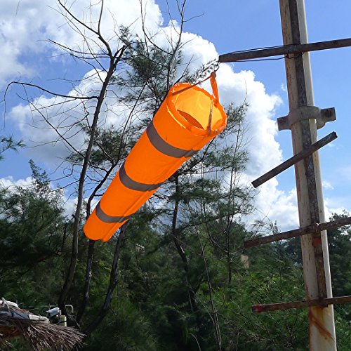 CrocSee Airport Windsock Outdoor Orange Rip-Stop Wind Sock Windsocks with Reflective Belts Length(30") - Thumbnail 5
