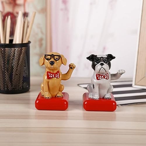 Miniatura 5 de Adorno solar de muñeca de cachorro, adorno de baile solar, estatuas de decoración para automóvil, hogar, oficina, decoración interior de vehículo