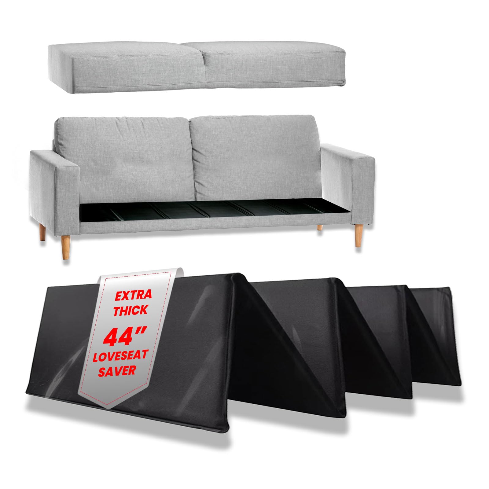 LAMINET Deluxe Extra Thick Sagging Furniture Cushion Support Insert| Seat Saver| New and Improved| Extend The Life of Your Loveseat | 60% Thicker- LOVESEAT - 17" L x 44" W