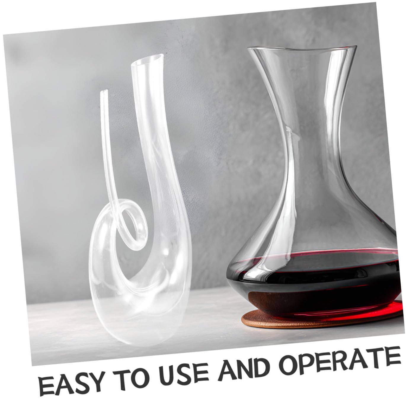 Tofficu Kristallglas Weindekanter 1300ml ohne Blei mit Kreativem Design für Professionelle Nutzung und Verbesserte Aromafreisetzung in Küche