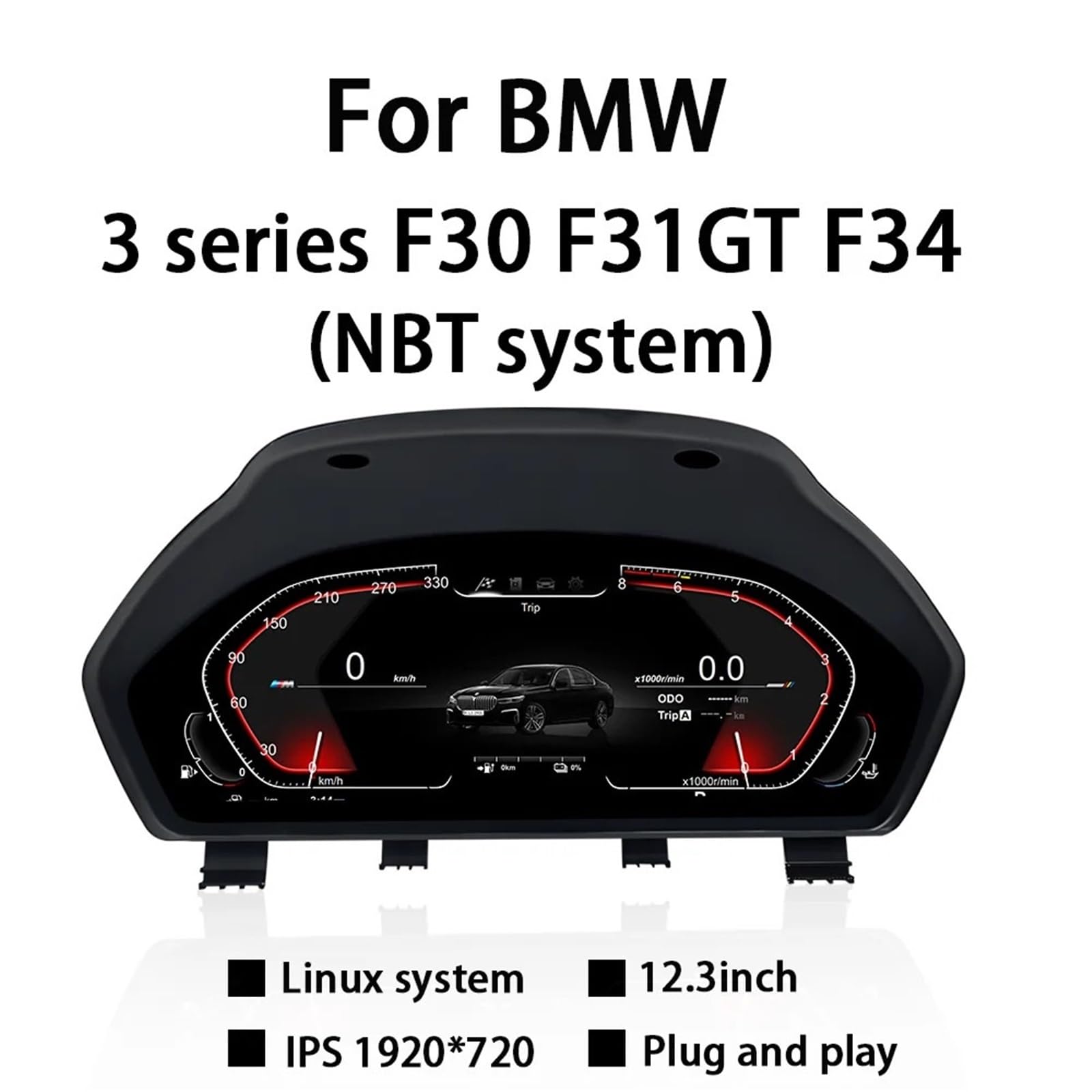 Tacómetro Compatible con el sistema NBT de BMW Serie 3 F30 F31 GT F34 (2013-2019), panel de instrumentos del coche, cabina para pantalla LCD.(NBT F30 F31 F34)