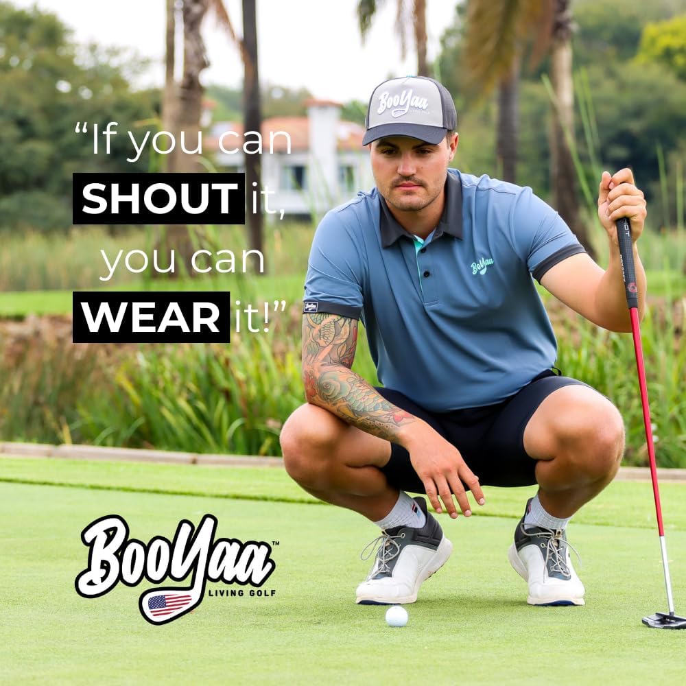 BOOYAA Birdie Breather Golf Shorts Men | Black & Khaki Men's Golf Shorts | Lightweight, Breathable, and Moisture Wicking