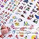 Aufkleber für Kinder 1200+, 50 Verschiedene Blätter, 3D Puffy Aufkleber, Babies Stickeralbum im Kinderzimmer & van der Wand Geburtstagsgeschenk, Inklusive Tiere Autos Fische Herzen Anzahl Smileys
