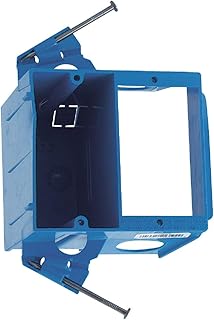 Carlon SC200DV Dual Voltage Outlet Box/Bracket, 2 Gang, 4.04-Inch Length by 3.69-Inch Width by 3.67-Inch Depth, Blue