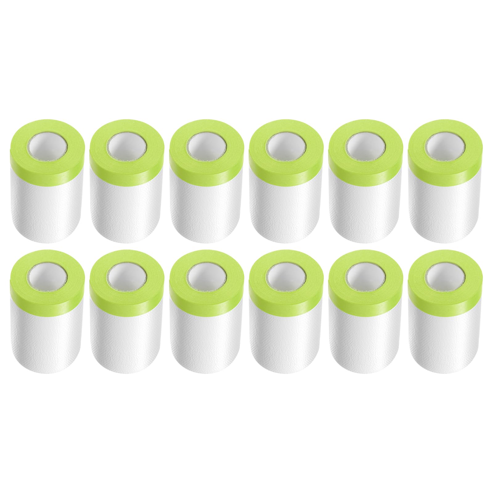 QUARKZMAN 12 Rotoli di Pellicola Mascherante Pre-Adesiva 21.7" x65.6ft Nastro e Telo in Plastica per Pittori con Nastro Pellicola Protettiva per Verniciatura Auto, Verde