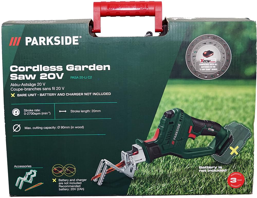 HEADNMORE® Zestaw - PARKSIDE® 20V akumulatorowa piła do gałęzi PASA 20 + HEADNMORE® zawieszka do kluczy (bez akumulatora)
