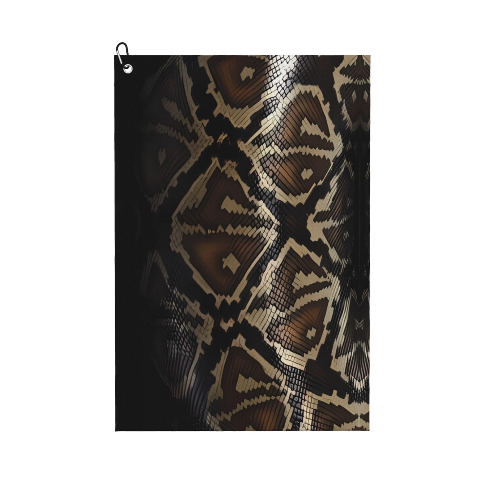 ZHAOUR Big Snake Skin Print Golf Towel for Men & Women â€“ Perfect for Golf, Yoga, Gym, Hiking with Carabiner Clip
