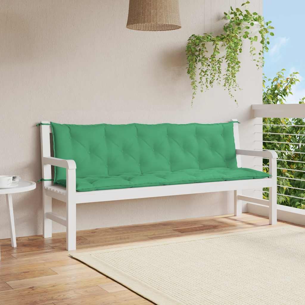 vidaXL Cojín de Banco de jardín Tela Oxford Verde 180x(50+50) x7 cm