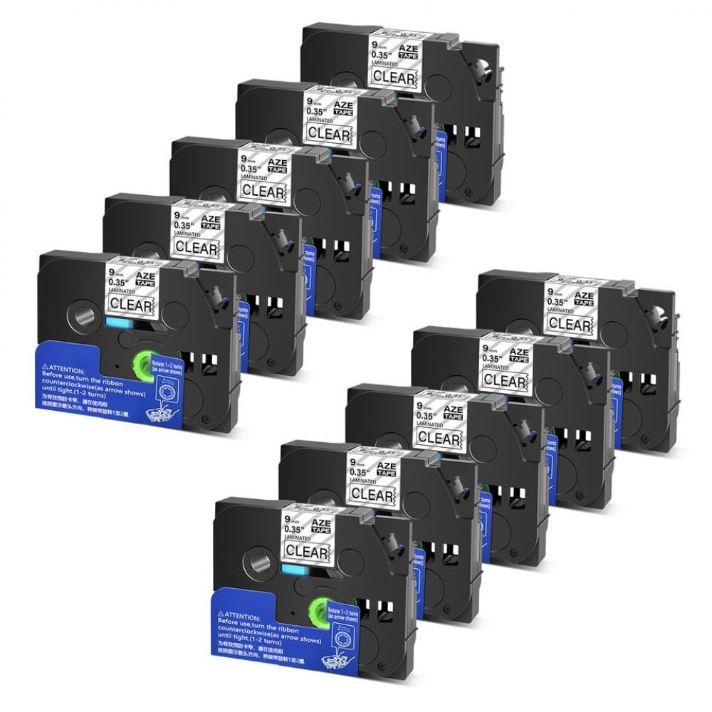 Ruban laminé de remplacement 9mm, 10 paquets, TZe-121 Tze-121 Tze121 Tze 121, Compatible avec l'imprimante