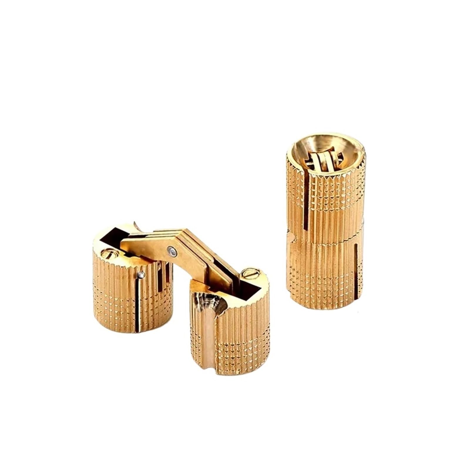 Barrel Hinge, Barrel Hinge 8-18mm Brass Multicolor Cylindrical Invisible Concealed Hidden Box(10mm Gold)