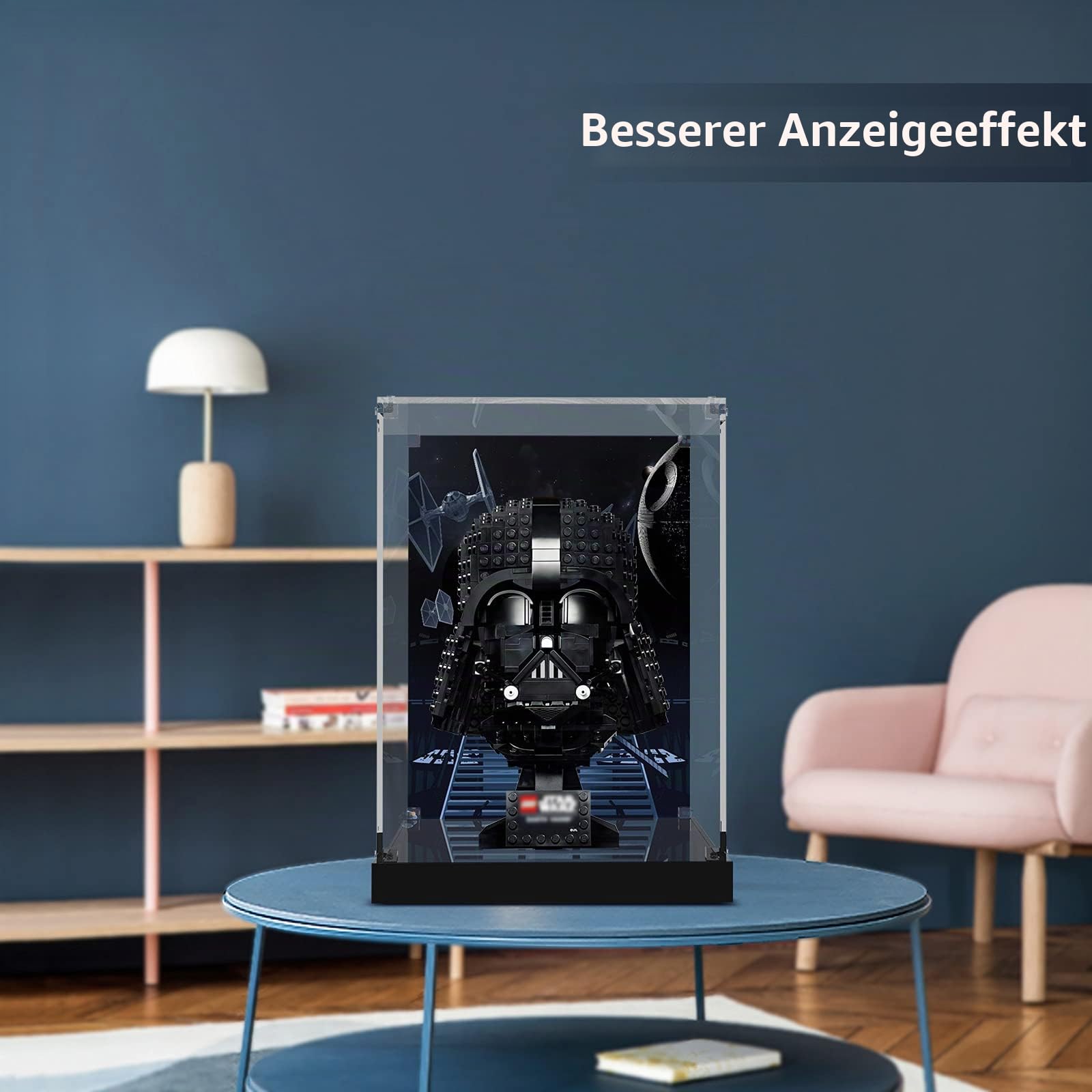 cooldac Acryl Vitrine Box kompatibel mit Lego Darth Vader Helm 75304 Modellset Staubdicht Transparent Klar Display Box Vitrine (Das Modell Nicht enthalten)