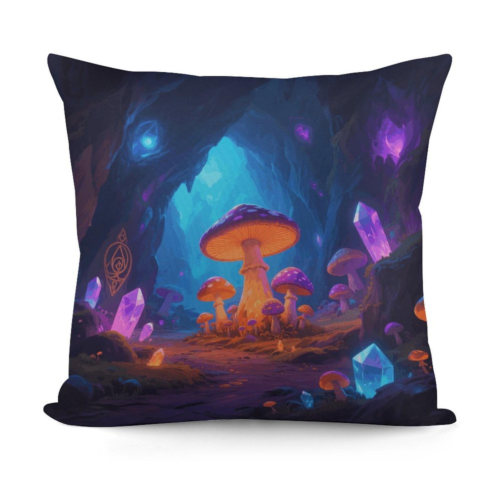 VstaDank Mushroom Throw Pillow Covers Fade-Resistant Removable Pillowcase Square Cushion Case Cozy Pillow Case Breathable Pillow Protector Soft Pillow Shams 18"x18"
