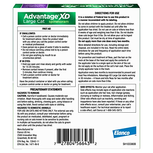 Advantage XD Large Cat Flea Prevention & Treatment For Cats over 9lbs. | 2-Topical Doses, 2-Months of Protection Per Dose - Image 3