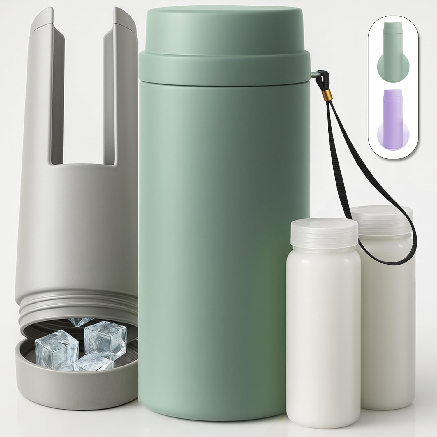 Thermos Latte Neonato Portatile: Raffreddamento per 30 Ore, 2 Contenitori da 150 ml/5 oz per Latte Materno, Thermos per Latte Neonati, Termos Biberon Neonato Realizzato con Materiali BPA Free