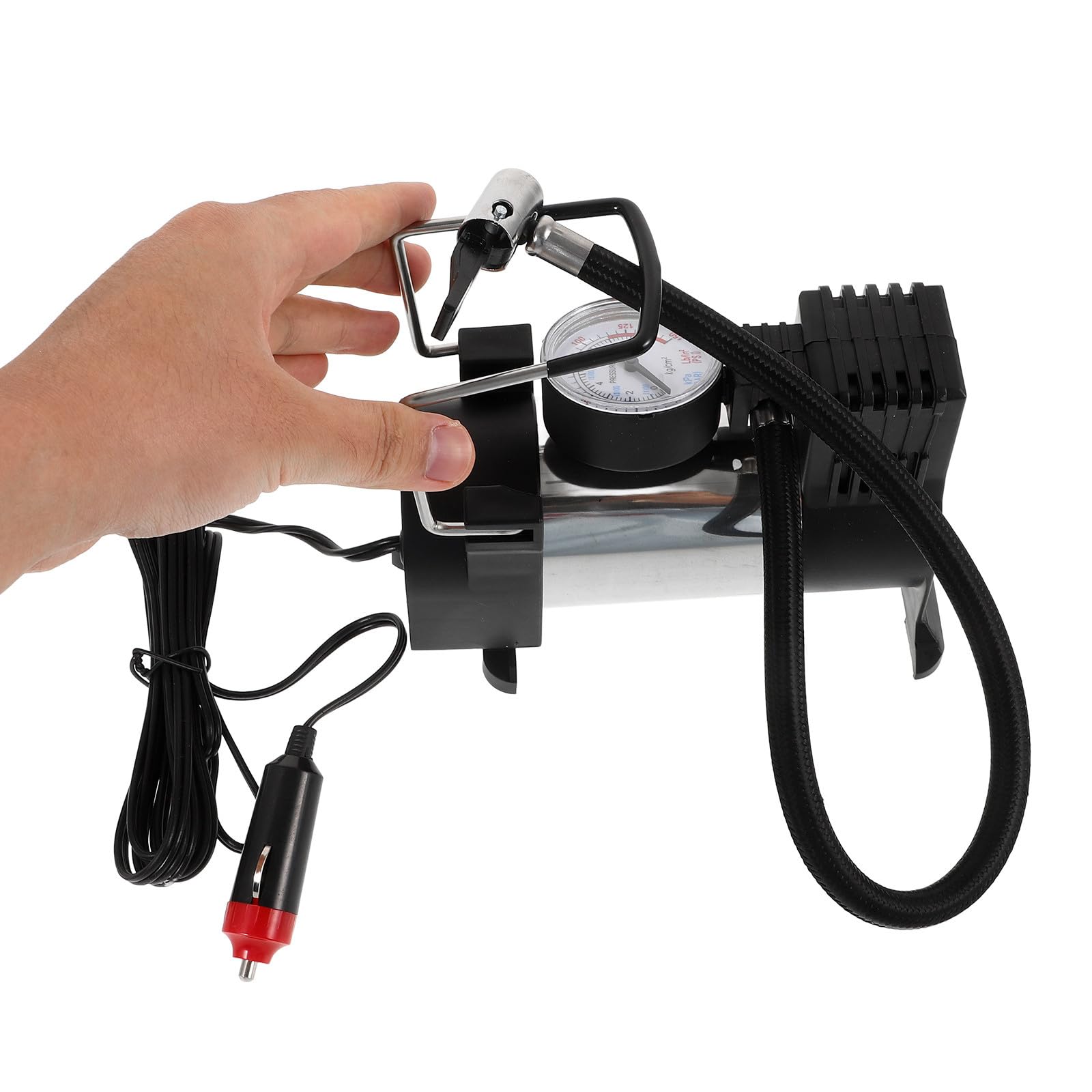 ABOOFAN Compresseur Air Portable Psi Pompe Électrique Gonfleur Pneus Voiture Vélo Moto avec Démarrage One-click Compact et Léger pour Camping et Urgence