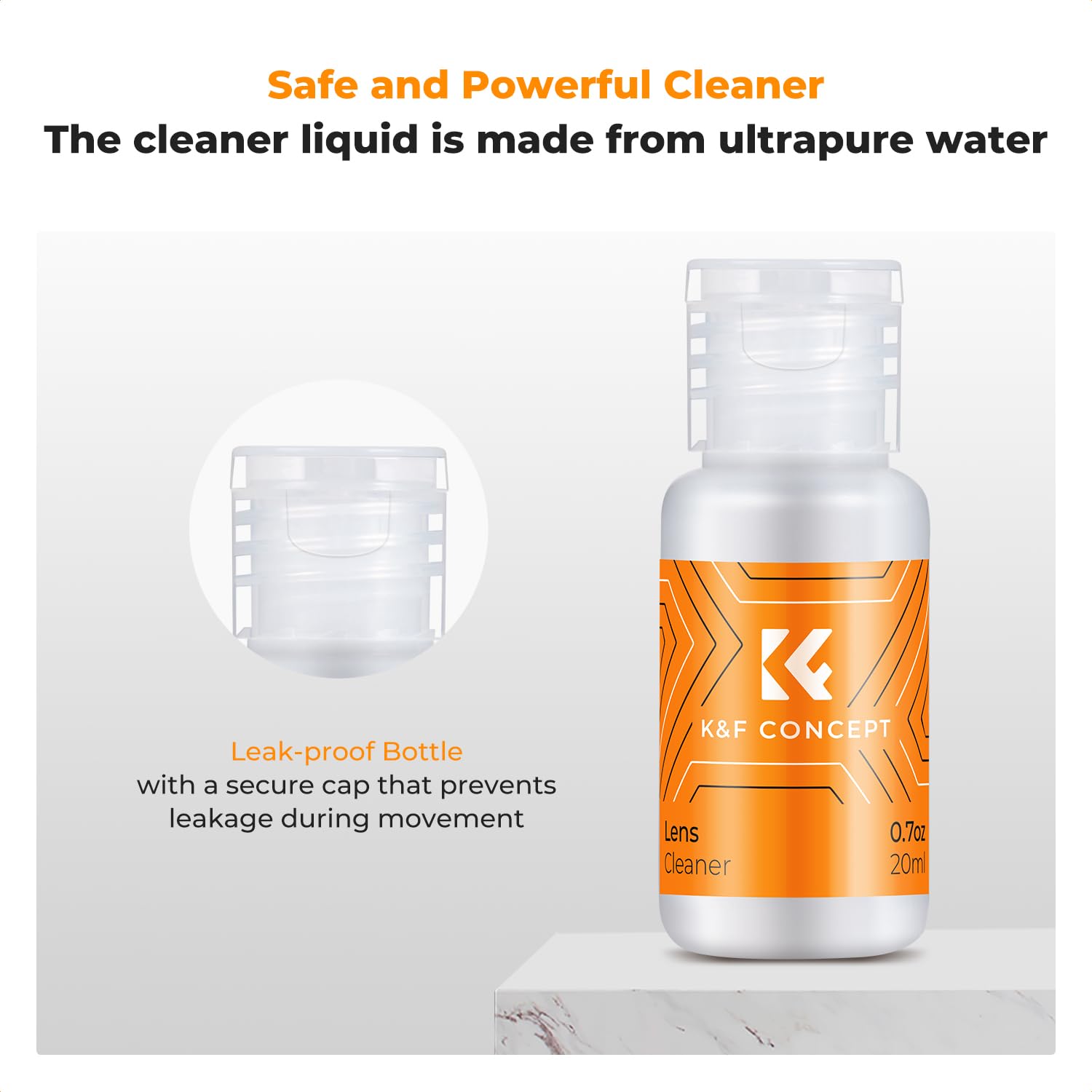 K&F CONCEPT Kit di Pulizia del Sensore M4/3 Frame, con 10 pezzi di Pulizia del Sensore M4/3 Frame + 20ML di Liquido, Tamponi in Microfibra Confezionati Sottovuoto