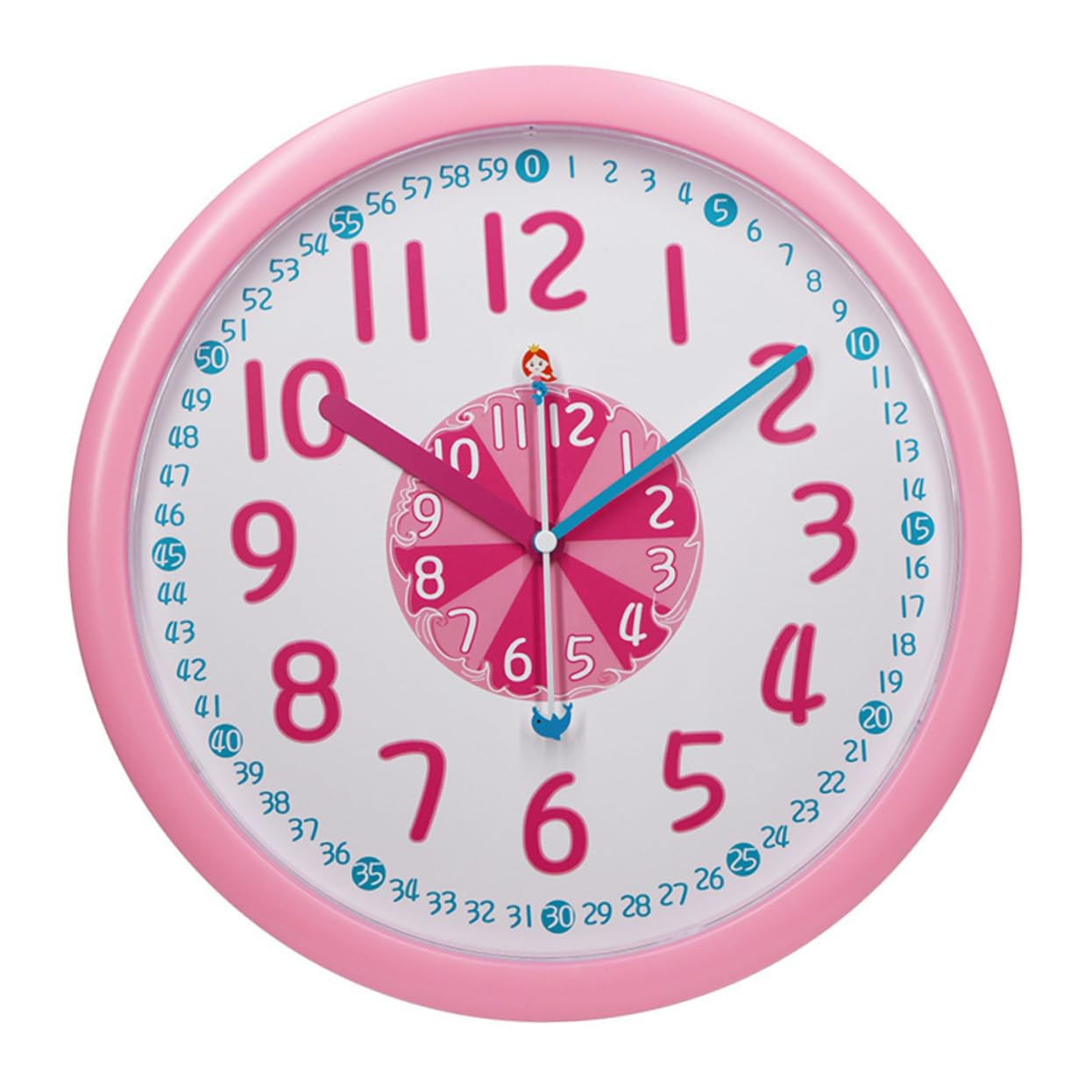 Horloge murale ronde silencieuse et design pour chambre d'enfant