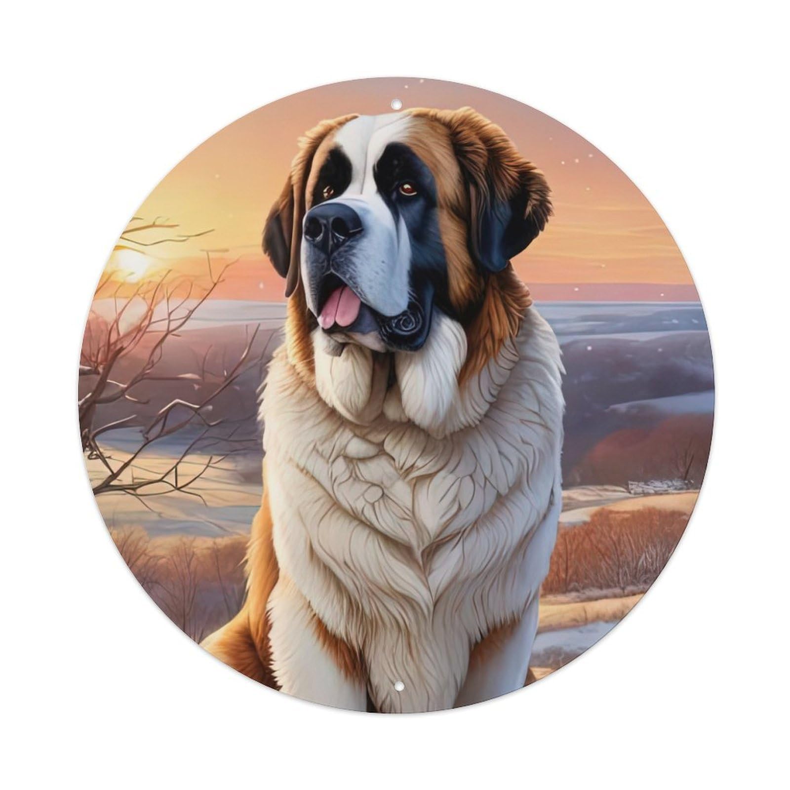 Animal Artwork Bernard's Dog Metal Tin Sign