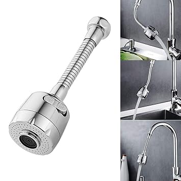 Vinanti 360 Rotate Swivel Faucet Sprayer Attachment Kitchen Faucet Aerator Water Saving Tap Aerator Diffuser Faucet Nozzle Filter Adapter with 2 Function Sink Sprayer Attachment
