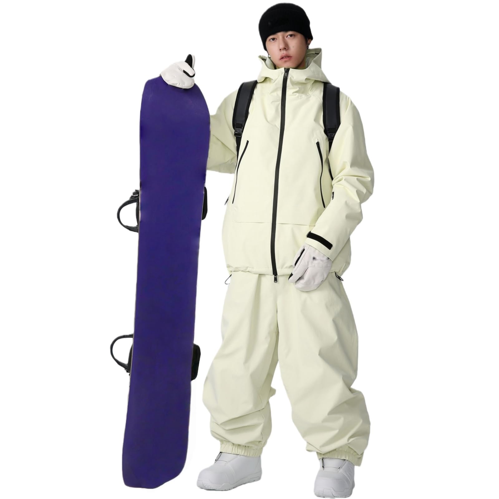 Set da sci e pantaloni da sci, da uomo, da donna, 2 pezzi, tuta da neve, colonna d'acqua, giacca da neve, traspirante, antivento, pantaloni da neve per sci, snowboard