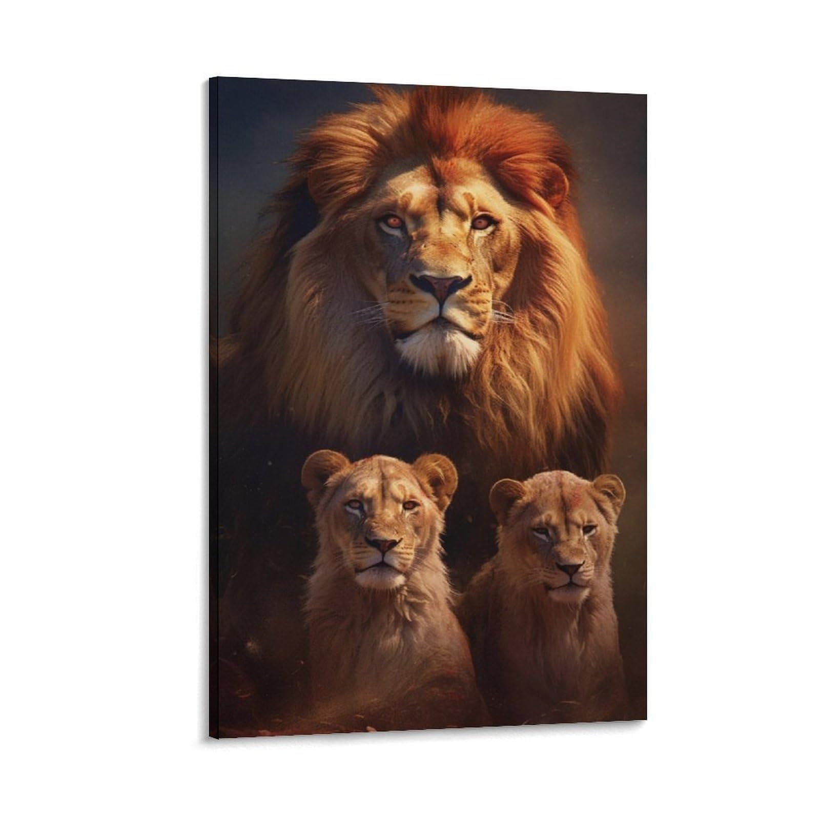 Gqvcjsw Men's Guardian's Legacy Lion And Cubs Canvas Poster Wall Art Decor Print Picture Paintings For Living Room Bedroom Decoration 20X30inch(50X75cm)