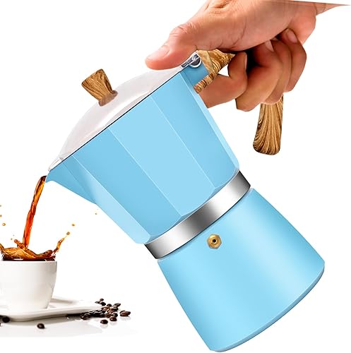 Cafetera clásica de aluminio para 3 tazas, cafetera espresso de 5.1 fl oz, 5 onzas, cafetera de moca, olla greca, cafetera para café italiano y