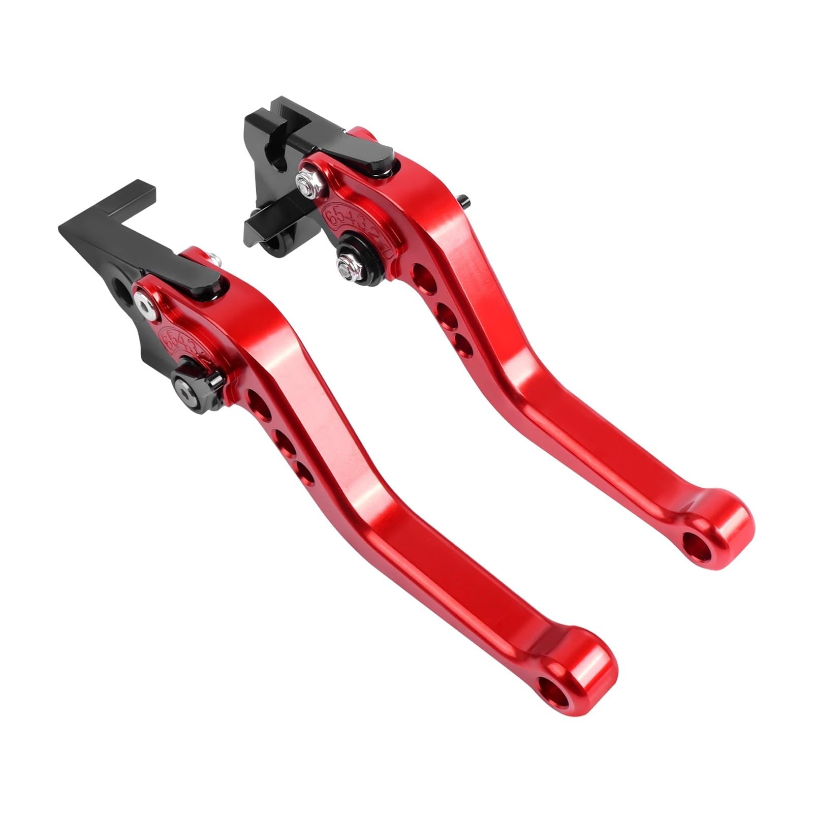 Riderai Short-Red Motorbike Clutch Levers Cnc Adjustable Brake Clutch Levers For Yamaha Mt125 Mt-125 Mt 125 2014-2021 Handles Bar Lever(Short-Red)