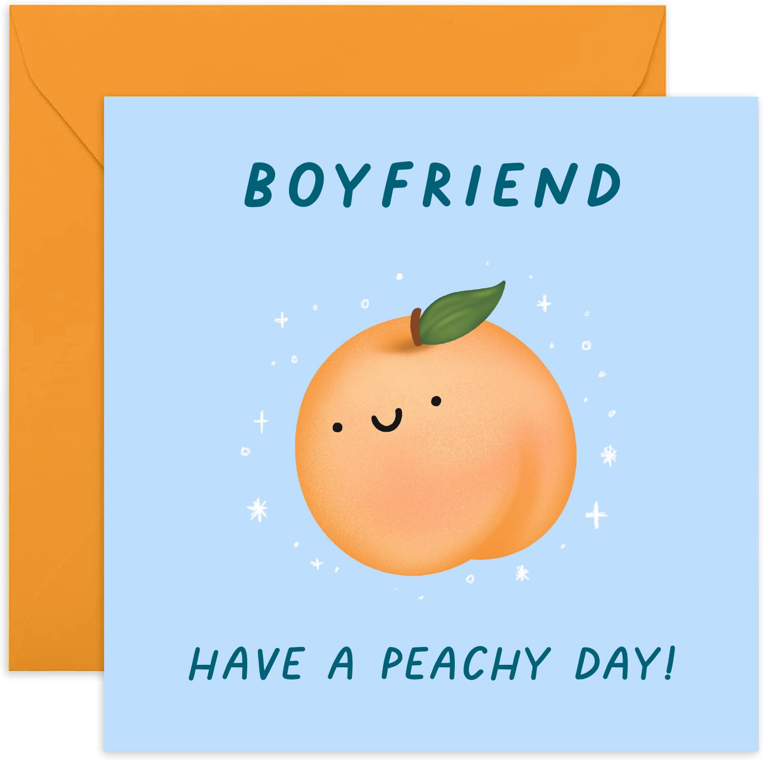 Old English Co. Lustige Pfirsich-Geburtstagskarte – 'Have A Peachy Day', Blanko Innen, 15x15 Cm