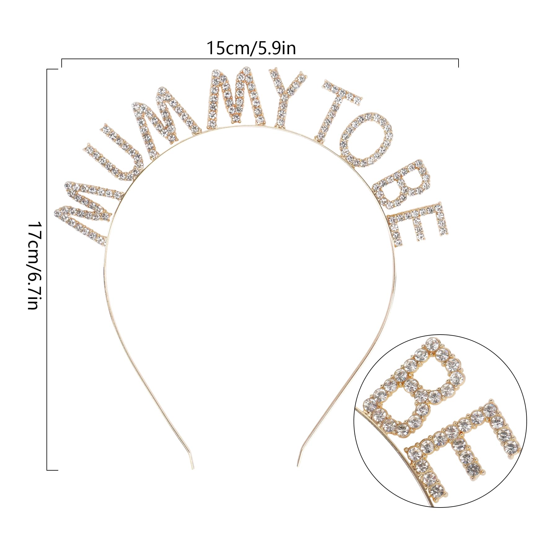 Mummy to Be Sash, Rhinestone Mummy to Be Tiara Headband Baby Shower Sash Party Celebration Supplies Baby Shower Favour Gifts - Image 3