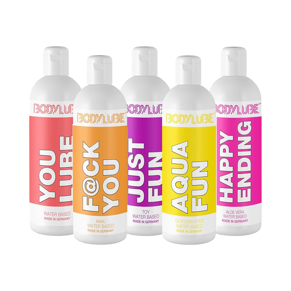 Gleitgel-Set zum ausprobieren - YOU LUBE, JUST FUN, HAPPY ENDING, F@CK YOU, AQUA FUN - 5 x 1000ml