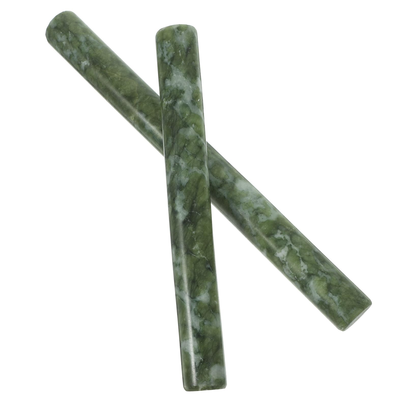 Lot de 2 Rouleaux à Pâtisserie en Jade Naturel Vert, Surface Antiadhésive Prise Confortable, pour Pâte à Raviolis et Pâtisserie Maison