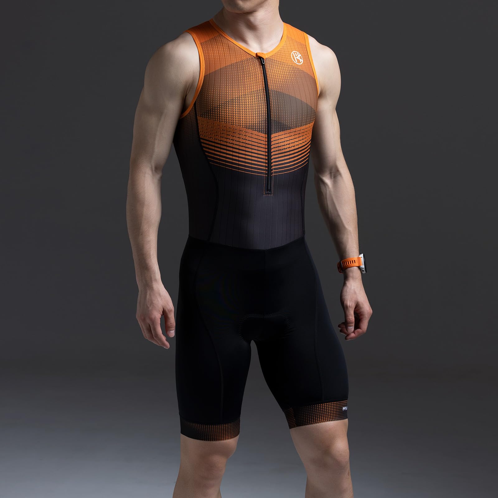 MY KILOMETRE Traje de Triatlón para Hombre Sin Mangas - Trisuit Transpirable y de Secado Rápido con Bolsillo Trasero para Competición y Entrenamiento UPF 50+