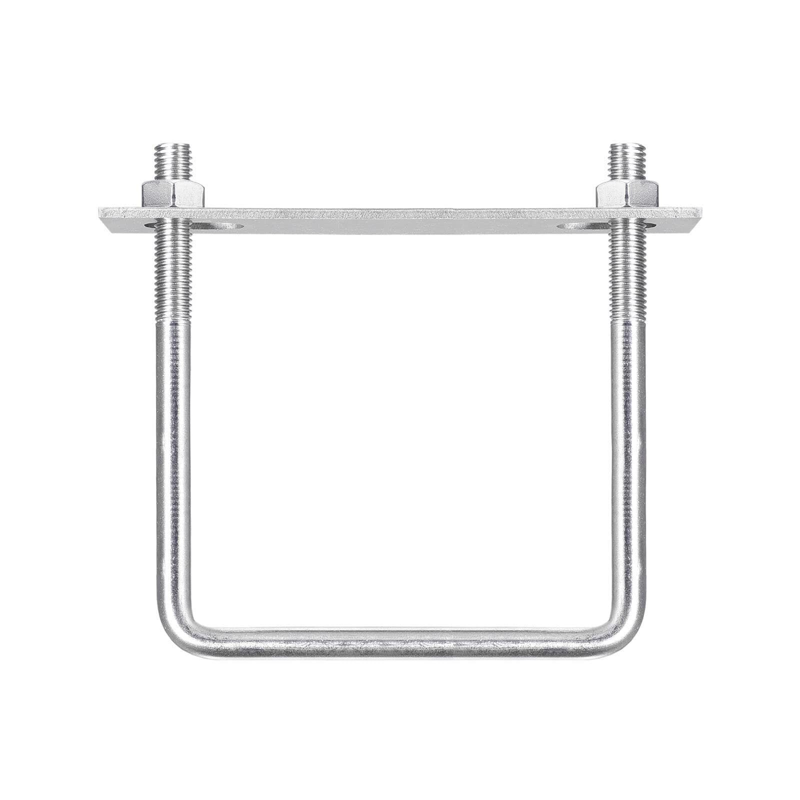 TOP-VIGOR M10 Square U-Bolts, 113mm Inner Width 135mm Length 304 Stainless Steel U-Bolts with Nut