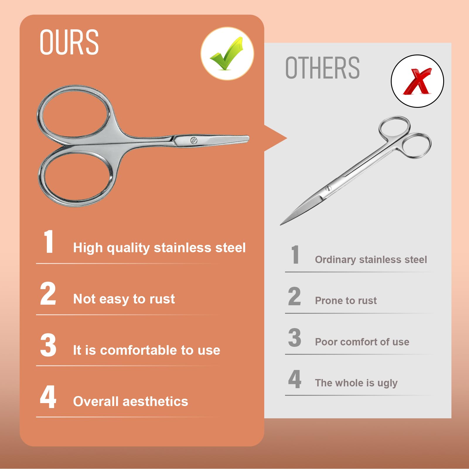Ciseaux Ongle, Bord Arrondi en Acier Inoxydable Très Tranchant, Petit Ciseaux, Appliquer Sur les Ongles des Mains et des Orteils, Coupe Ongle Bebe Argent