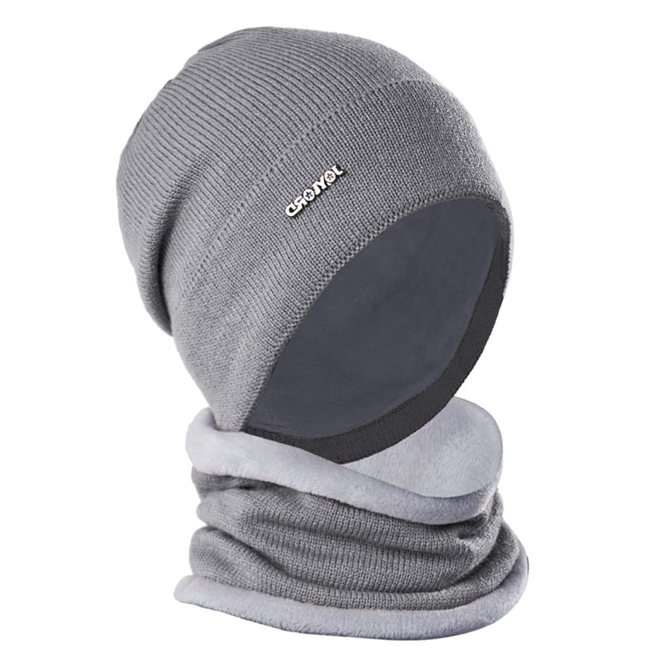 Consejos para Comprar Gorros de punto para Hombre . 48 Gorro Invierno Hombre y Bufanda para Hombre Unisex, Gorro Invierno para Frío Tejido de Punto (Gris Oscuro)
