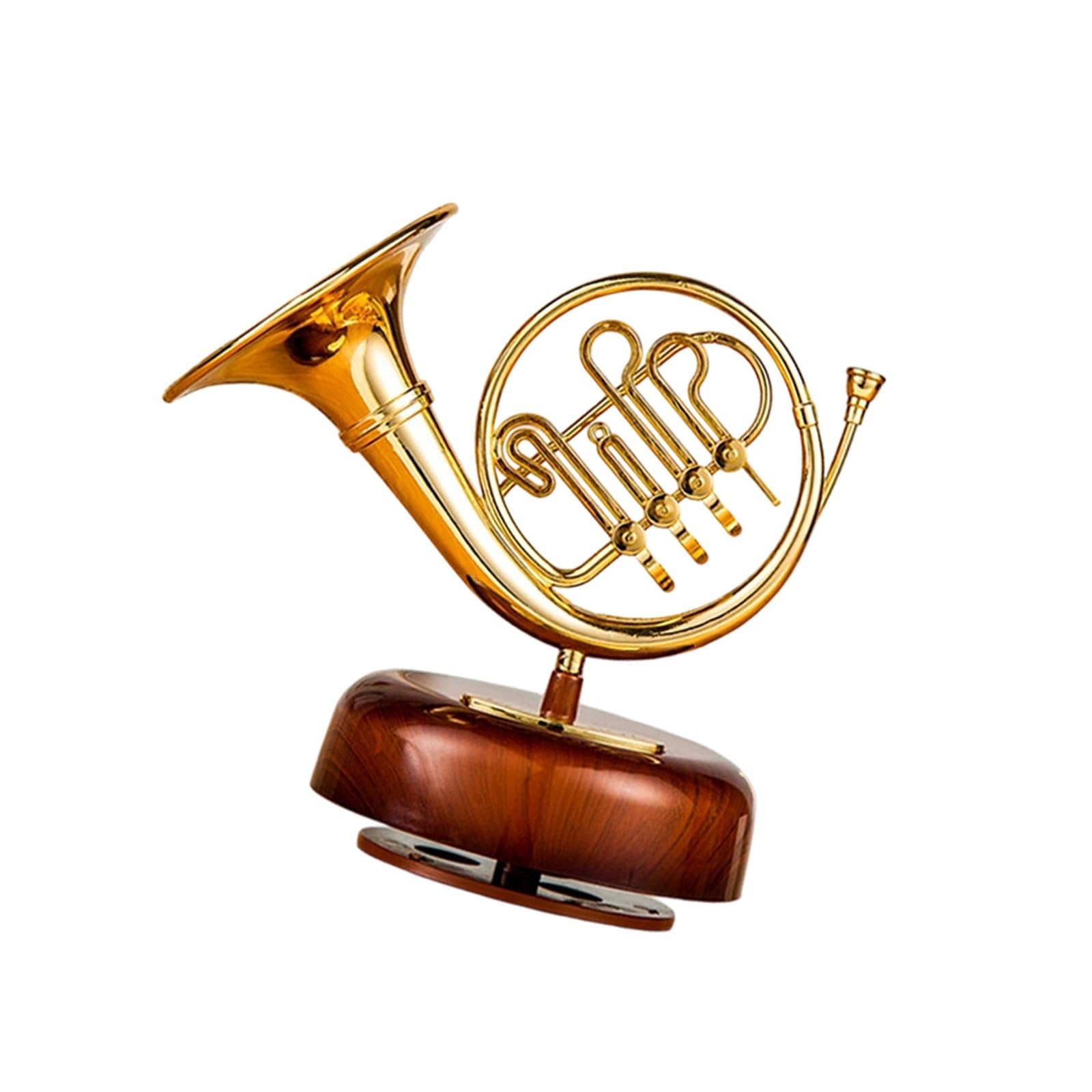 ZXFJYUIP Classical Pipa French Horn Guitar Violin Professional Musical Instrument Ornaments Music Box(French Horn)