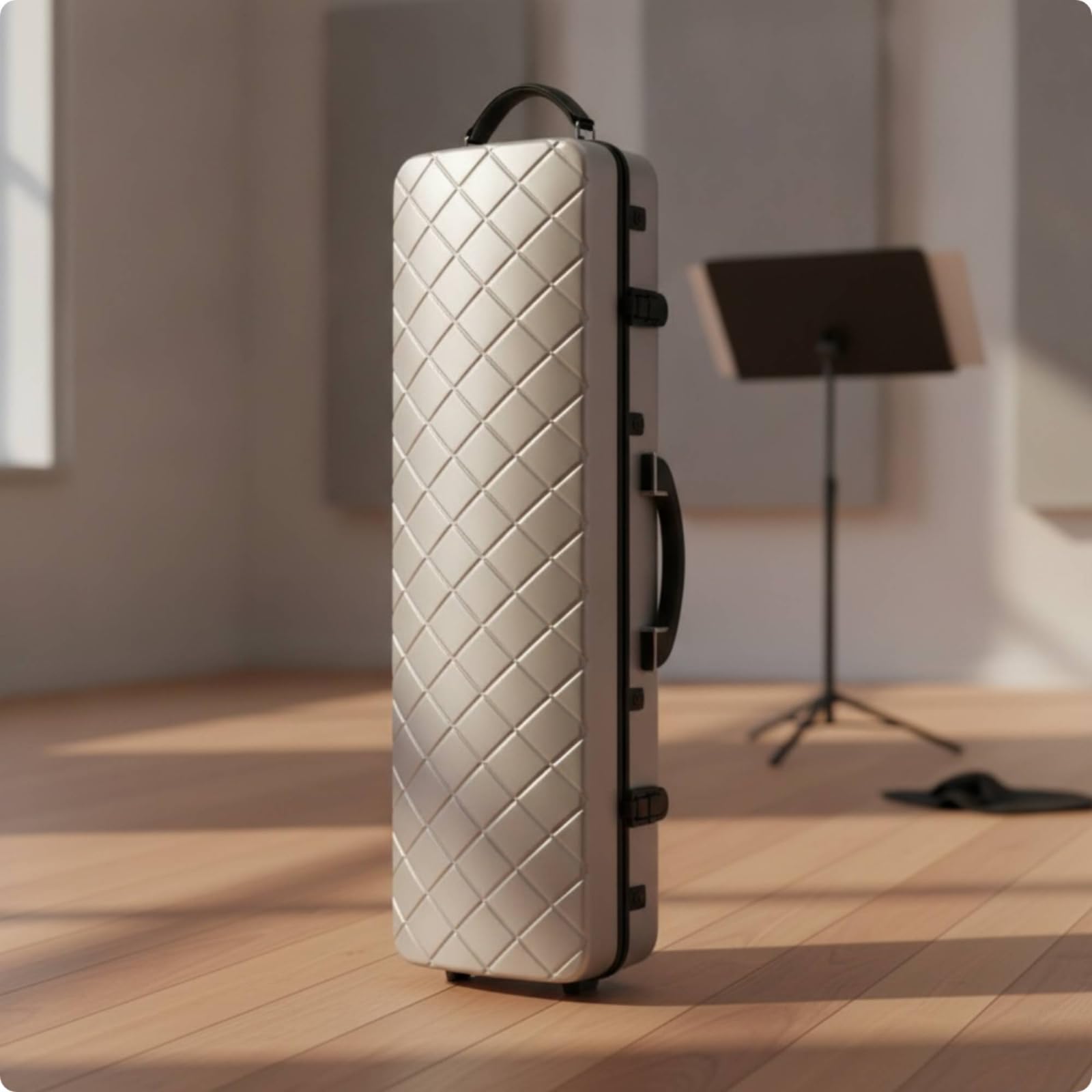 Estuche Rígido Violín Ligero Estuche Violín con Correas Resistente Funda para Conciertos, Ensayos, Estuche De Violín 4/4, Array, Negro Mosaico Mosaico Negro