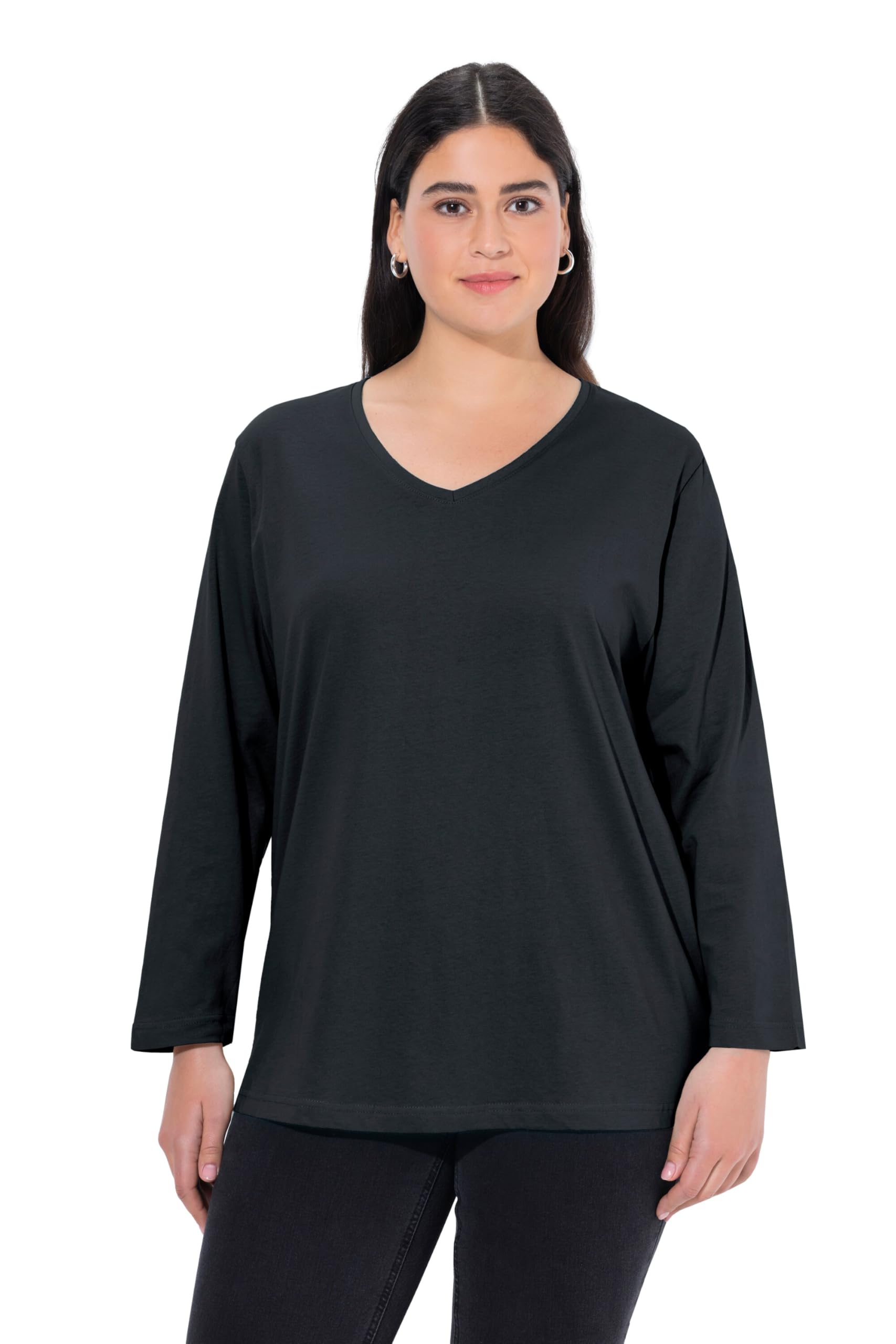 Ulla Popken Camiseta Estampada - Black/antracita Jaspeado