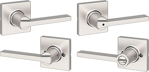 Miniatura 205 de Kwikset Casey - Manija de bloqueo de puerta de entrada, entrada exterior con llave segura, mango reversible, tecnología de seguridad SmartKey Re-Key