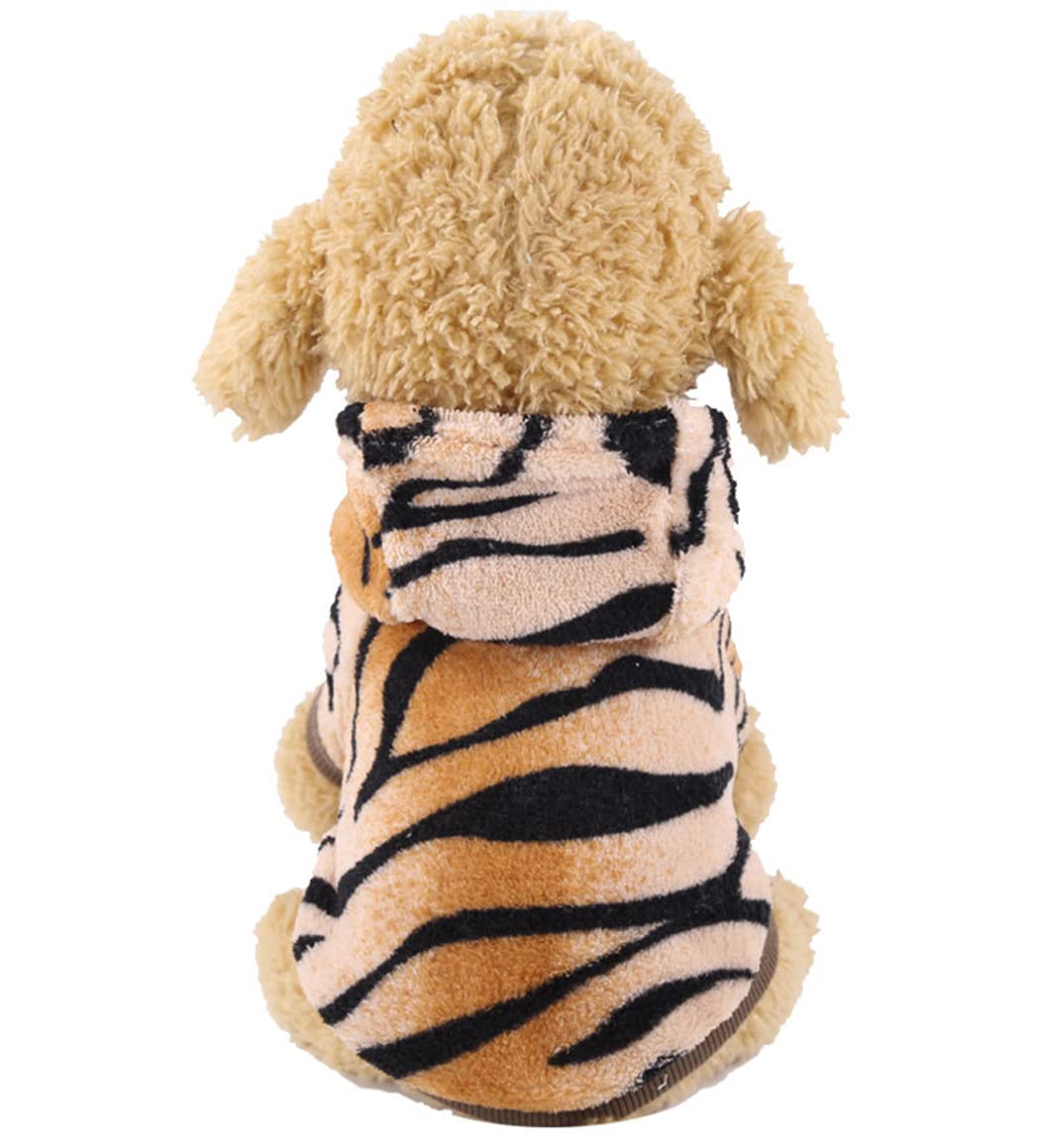 XIAOYU Pet Clothes Puppy Dog Cat Hoodie Warm Sweater Costume Hallowween Cosplay Party Apparel, Tiger, M, Medium - Image 2