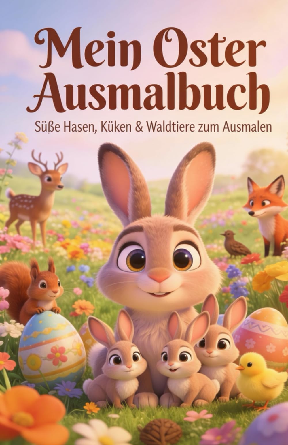 Mein Oster Ausmalbuch: süße Hasen, Küken, & Waldtiere zum Ausmalen