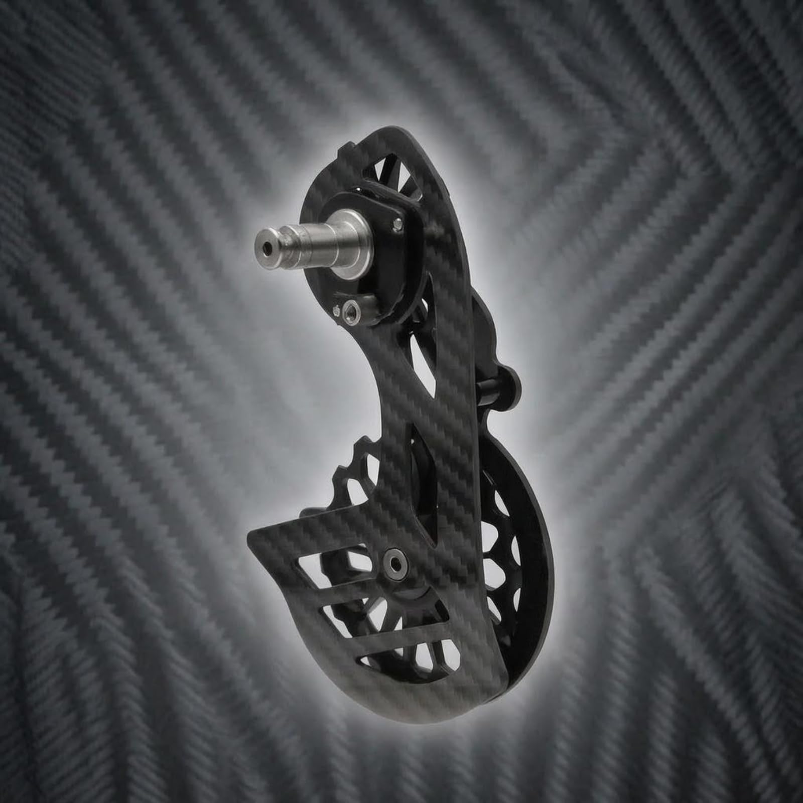 MERIGLARE Desviador Trasero para Bicicleta Conjunto de Polea Guía Ruedas Dentadas Jaula Skeleton Diseño Recortado Que Aligera y Centra Fibra de Carbono con Eje , Style to 2