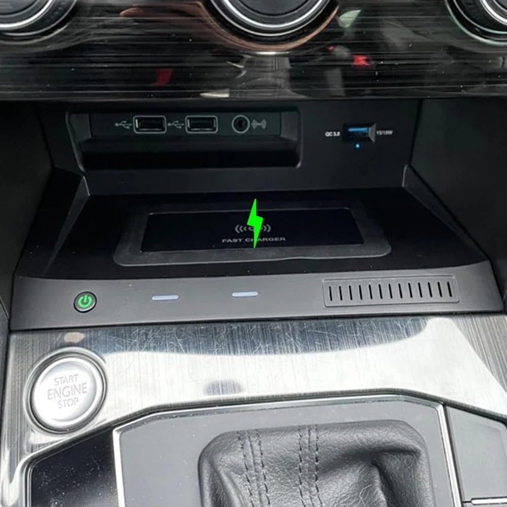 Chargeur sans fil de voiture adapté for VW Volkswagen Tiguan MK2 2017 – 2022, tapis de charge rapide, support de téléphone portable, accessoires Plug And Play Usb