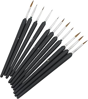 Henniu 11pc Pincel de Pintura Art Script Liner Pincel para Artista Acrílico Aquarela Guache Aquarela Pintura a Óleo para Grandes Suprimentos de Desenho Artístico